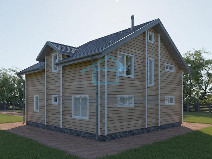 Дом шале из бруса в 1,5 этажа 11х11 с террасой Сения