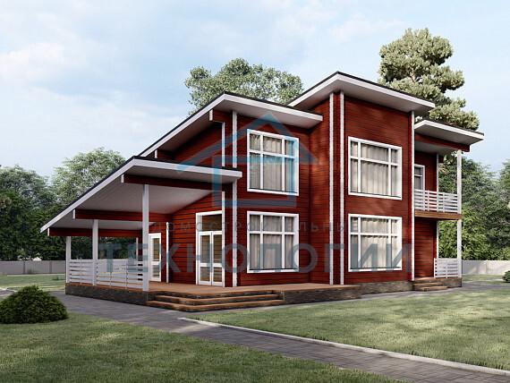 Двухэтажный дом из бруса 8х13 проект Зимава