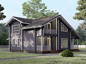 Двухэтажный дом из бруса 11х14 проект Загляда