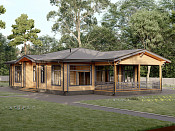 Одноэтажный дом из бруса 13х18 Дементий