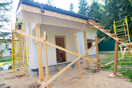 Современный дом из бруса в 1,5 этажа 6х9 с котельной Фатта