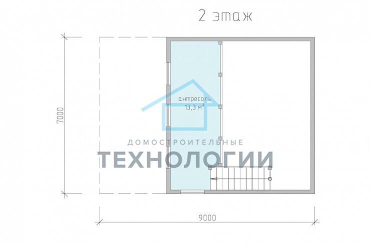 Полутораэтажный каркасный дом 7х9 проект Годослав