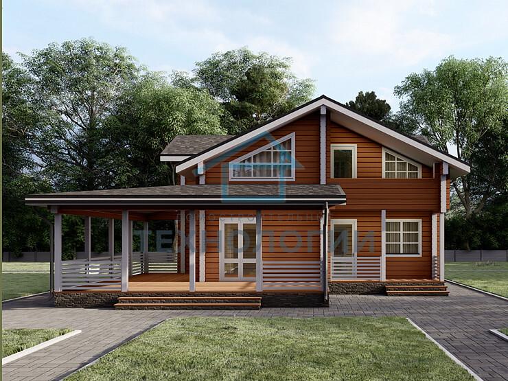 Двухэтажный дом из бруса 9х11 проект Зарена