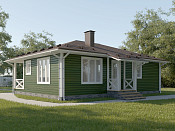 Одноэтажный дом из бруса шале 8х11 с котельной Чипрана