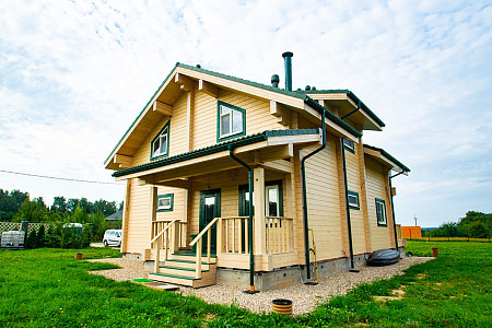 Двухэтажный дом из бруса 14х16 проект Жилена