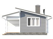 Современный одноэтажный дом из бруса 4х8 с террасой Богдан