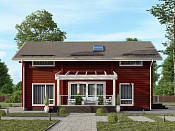 Скандинавский двухэтажный дом из бруса 8х11 с котельной Милад