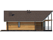 Дом шале из бруса в полтора этажа 10х11 с террасой Вея