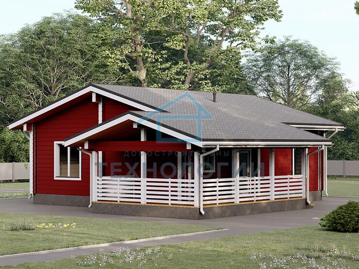 Одноэтажный дом из бруса 9х11 проект Август