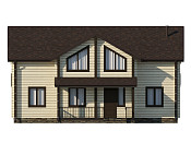 Дом шале из бруса в 1,5 этажа 9х12 с террасой Санда