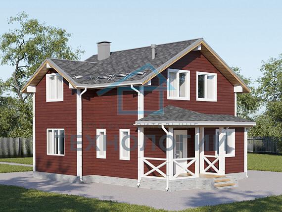 Дом шале из бруса в 1,5 этажа 6х6 с котельной Топак