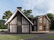 Двухэтажный дом из бруса 17х24 проект Елень