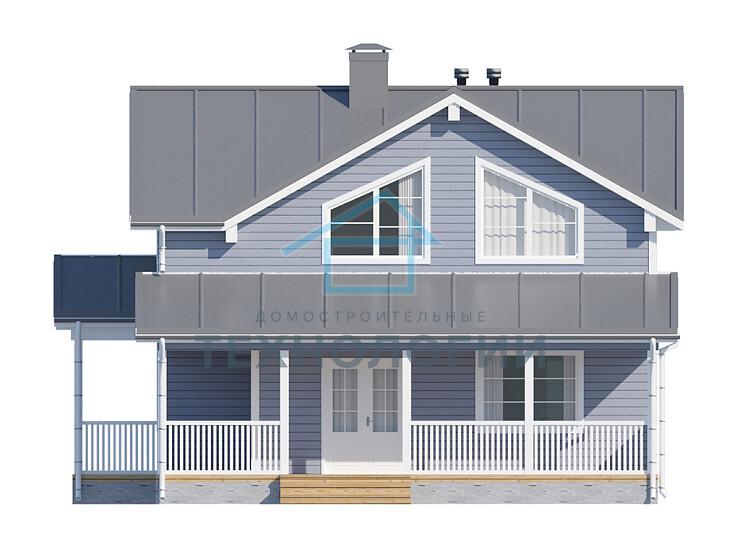 Полутораэтажный дом шале из бруса 9х9 с террасой Услада