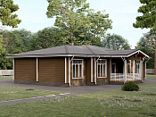 Одноэтажный дом из бруса 13х18 проект Донат