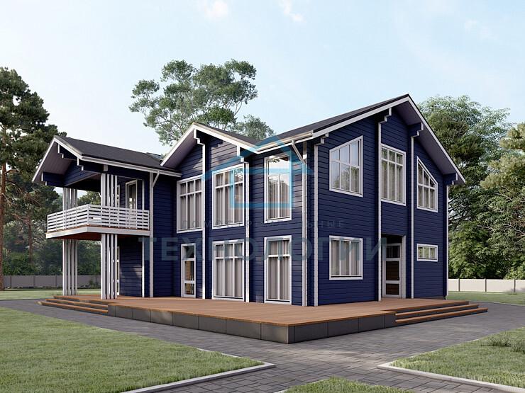 Двухэтажный дом из бруса 14х16 проект Елица