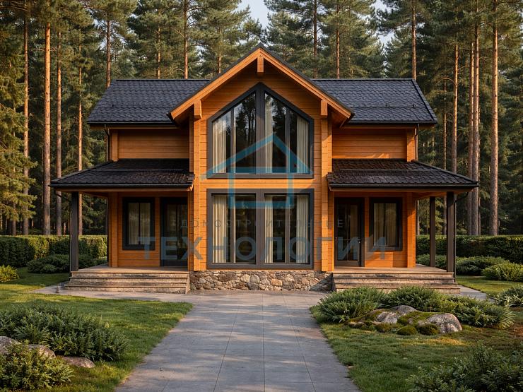 Полутораэтажный дом из бруса 7х12 Будигорск