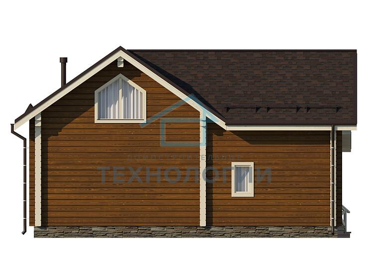 Дом шале из бруса с сауной в 1,5 этажа 9х10 Медея