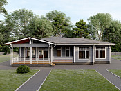 Одноэтажный дом из бруса 13х18 проект Ипатий