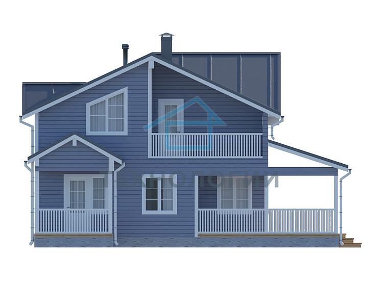 Полутораэтажный дом шале из бруса 9х9 с террасой Услада