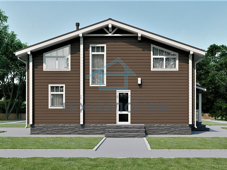 Двухэтажный дом из бруса 9х11 с террасой Велимира