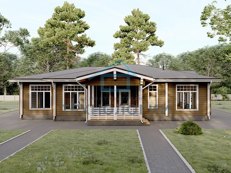 Одноэтажный дом из бруса 13х18 проект Донат