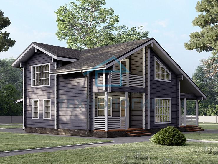 Двухэтажный дом из бруса 11х14 проект Загляда