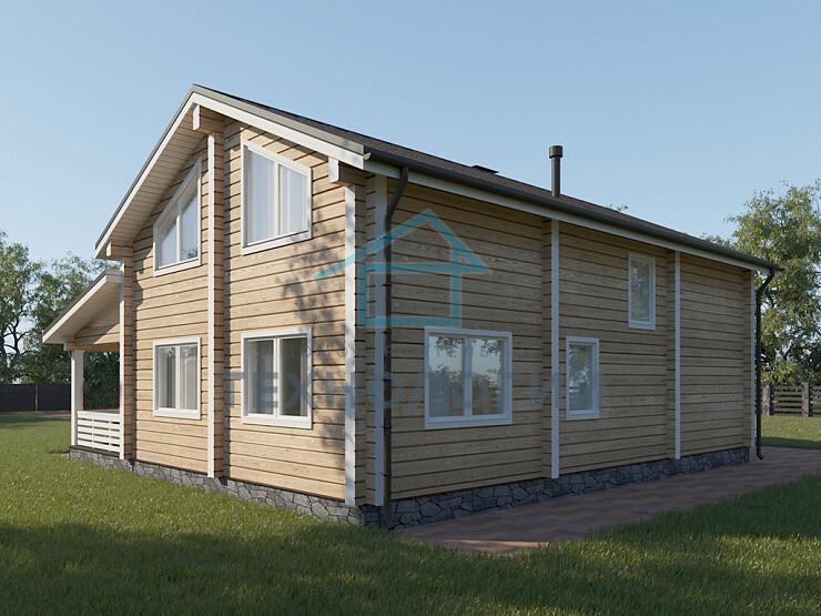 Дом шале из бруса полутораэтажный 9х12 с котельной Трейда