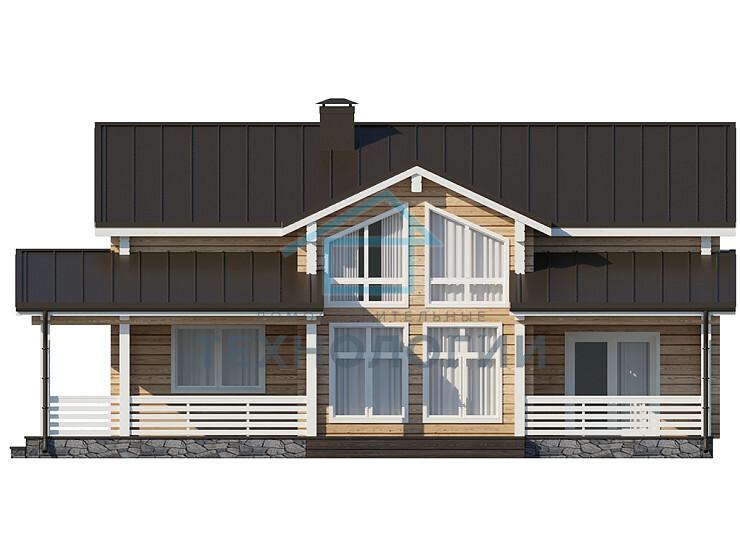 Дом шале из бруса полутораэтажный 9х12 с котельной Трейда