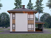 Двухэтажный дом из газобетона 9х9 проект Милан