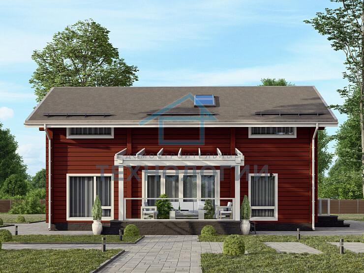 Скандинавский двухэтажный дом из бруса 8х11 с котельной Милад