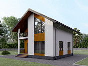 Полутораэтажный дом из газобетона 7х7 проект Кази