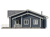 Скандинавский одноэтажный дом из бруса 10х20 с террасой Франа