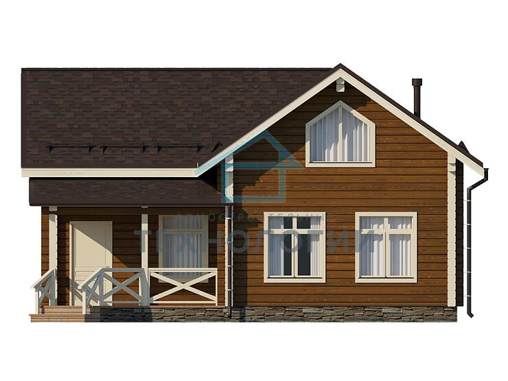 Дом шале из бруса с сауной в 1,5 этажа 9х10 Медея