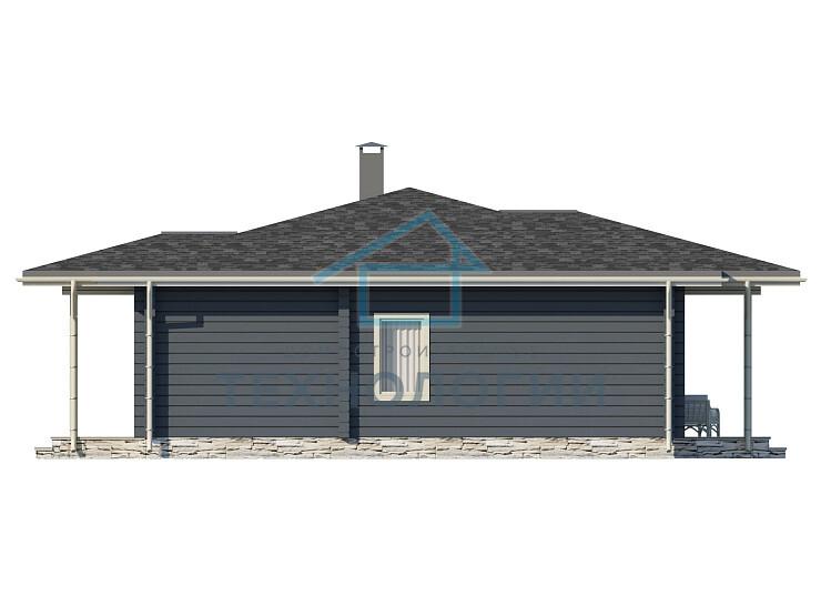 Скандинавский одноэтажный дом из бруса 10х15 с террасой Бана