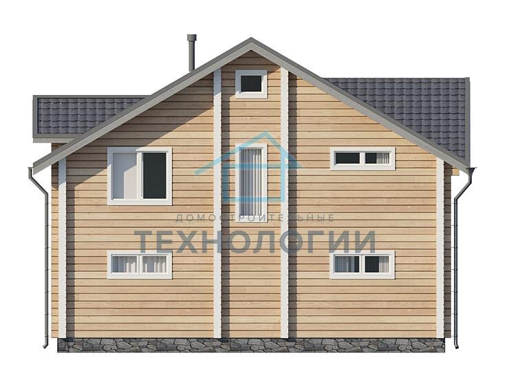 Дом шале из бруса в 1,5 этажа 11х11 с террасой Сения