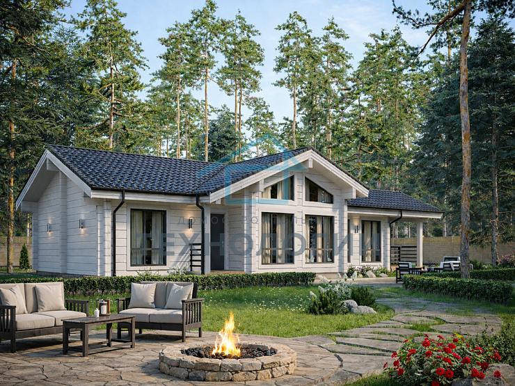 Одноэтажный дом из бруса 9х18 Осьмой