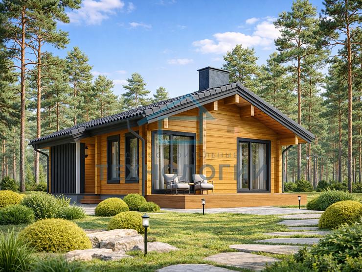 Одноэтажный дом из бруса 7х12 Ратко