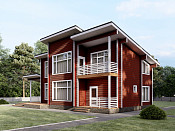 Двухэтажный дом из бруса 8х13 проект Зимава