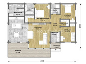 Одноэтажный дом из бруса 10х15 Хотен