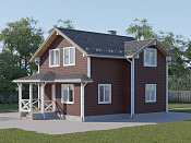 Дом шале из бруса в 1,5 этажа 6х6 с котельной Топак