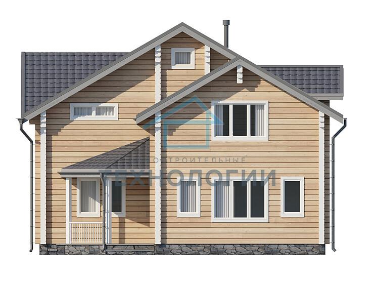 Дом шале из бруса в 1,5 этажа 11х11 с террасой Сения