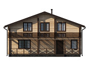 Дом шале из бруса с сауной полутораэтажный 10х11 Мира