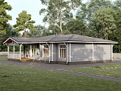 Одноэтажный дом из бруса 13х18 проект Ипатий