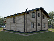 Дом шале из бруса с сауной полутораэтажный 10х11 Мира