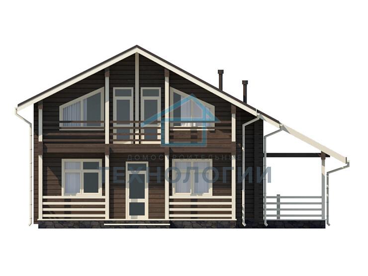 Дом шале из бруса в полтора этажа 10х11 с котельной Хотомир