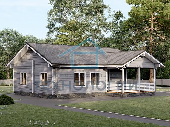 Одноэтажный дом из бруса 9х12 проект Ираида