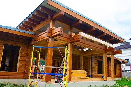 Двухэтажный дом из бруса 14х16 проект Елица