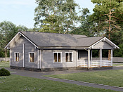 Одноэтажный дом из бруса 9х12 проект Ираида