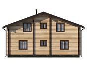 Дом шале из бруса с сауной полутораэтажный 10х11 Мира