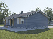 Современный одноэтажный брусовой дом 9х13 с котельной Далебор